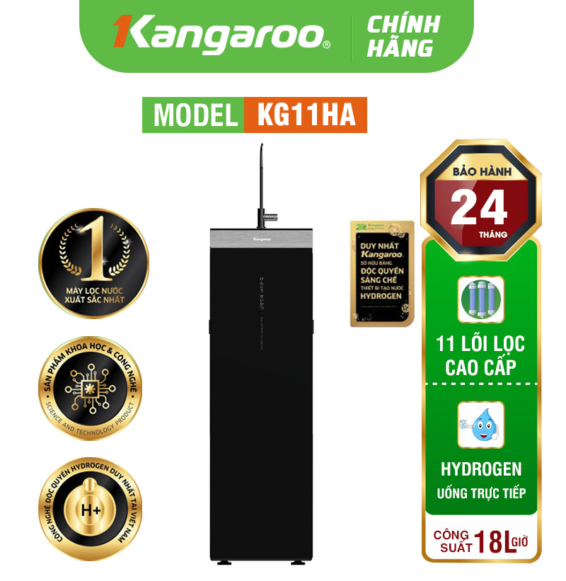 MÁY LỌC NƯỚC KANGAROO HYDROGEN KG11HA - 11 LÕI LỌC, MẪU MỚI 2024