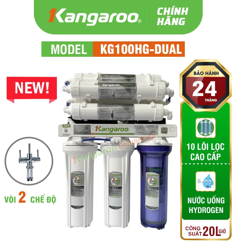 MÁY LỌC NƯỚC KANGAROO HYDROGEN KG100HG DUAL - MỚI 2024