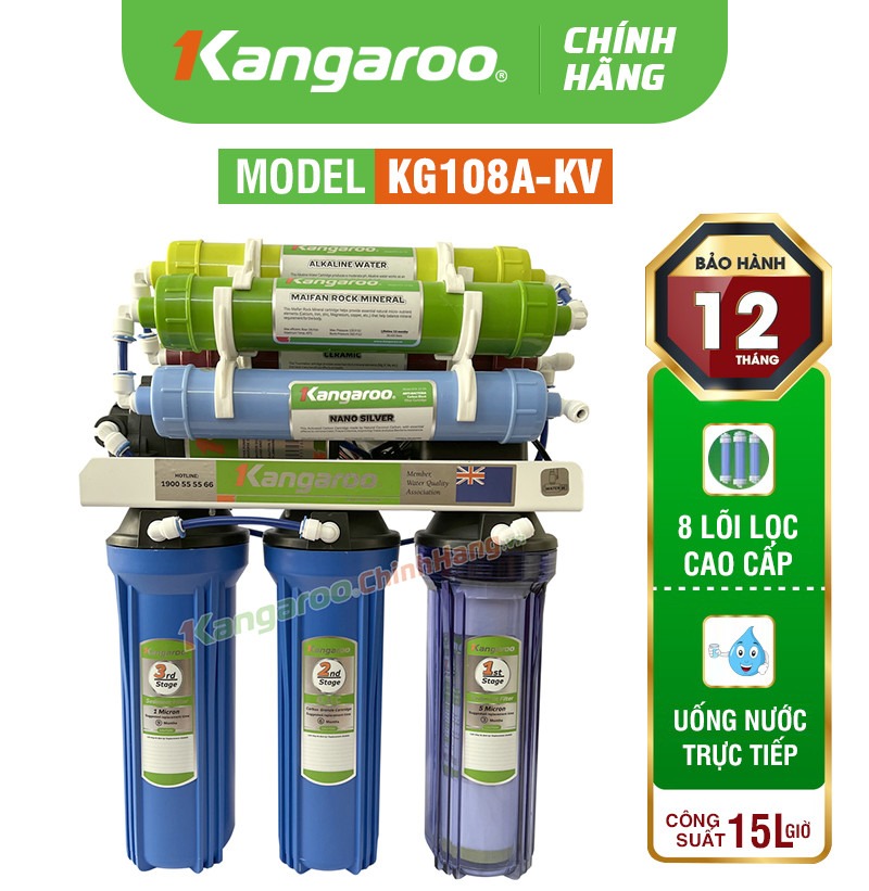 MÁY LỌC NƯỚC KANGAROO KG108A KV - MẪU MỚI 2024
