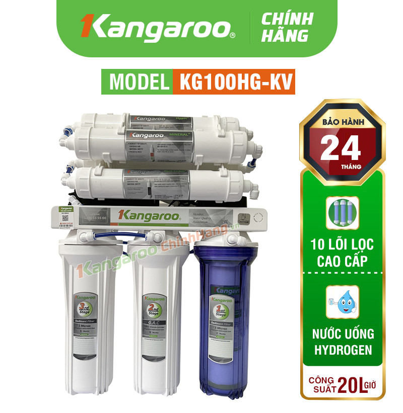 MÁY LỌC NƯỚC KANGAROO KG100HG KHÔNG VỎ TỦ LẮP GẦM CHẬU