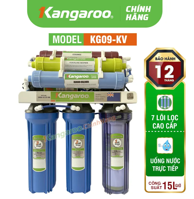 MÁY LỌC NƯỚC KANGAROO KGRP12 7 LÕI KHÔNG VỎ