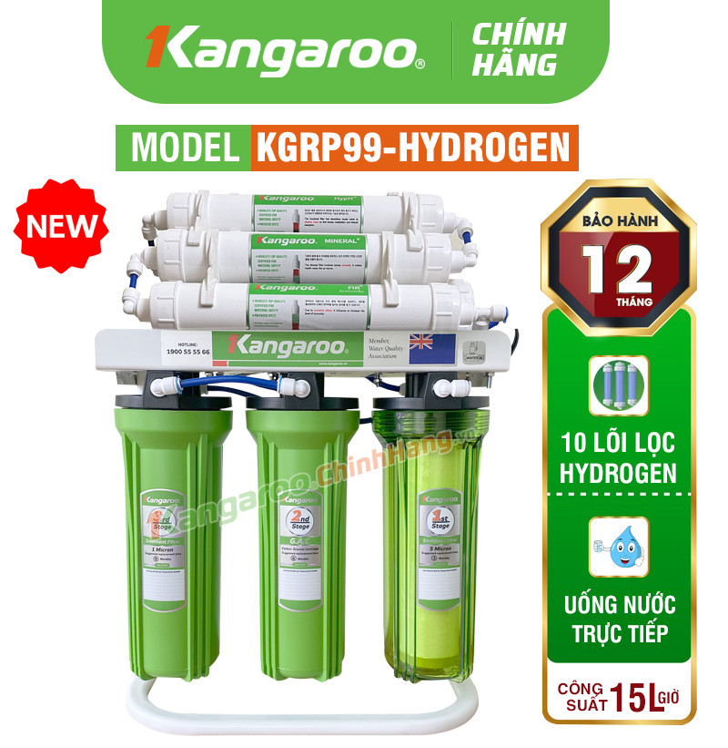 MÁY LỌC NƯỚC KANGAROO HYDROGEN KGRP99 - 10 LÕI MỚI 2024